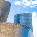 Iberdrola building seen through the gugguenheim Bilbao-Basque country-Spain.11-3-024