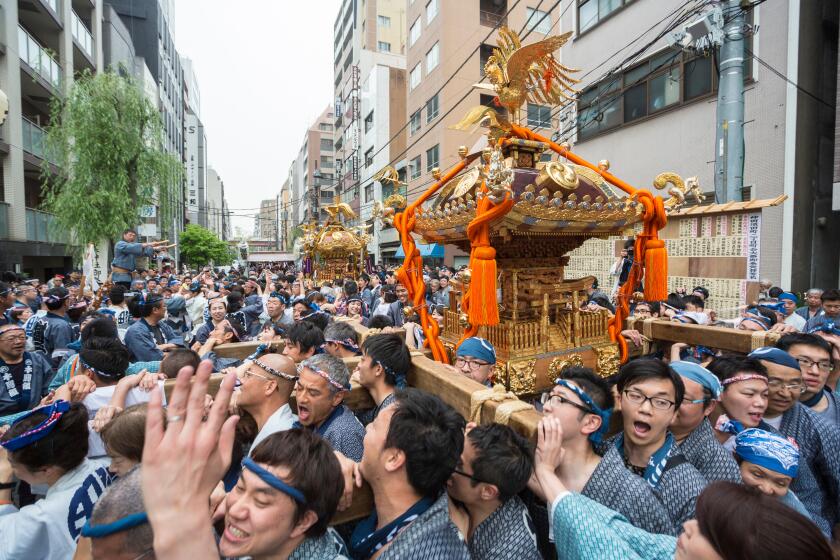 Japan, Tokyo City, Akihabara Area, Spring Festival, Mikoshi