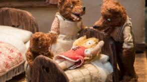 A miniature Goldilocks and the Three Bears set on display at the Miniatura - Dolls' House and Miniatures show at the National Exhibition Centre in Birmingham.