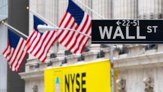 Wall Street sign near New York Stock Exchange