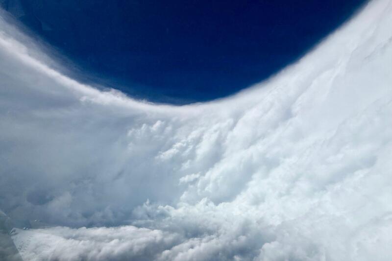 Hurricane Melissa on Monday, October 27, 2025. A U.S. Air Force Reserve crew from the 53rd Weather Reconnaissance Squadron, known as the "Hurricane Hunters," flies through Hurricane Melissa on Monday, October 27, 2025. The photo, taken by Lt. Col. Mark Wi