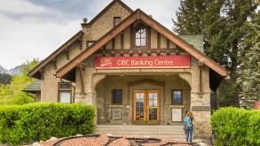 JASPER, AB, CANADA - JUNE 2018: The CIBC Banking Centre in Jasper, Alberta.