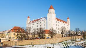 Bratislava - The castle in the winter light.