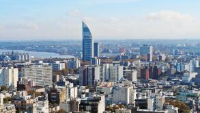 Uruguay, Montevideo, Cityscape viewed from the City Hall(Intendencia de Montevideo).