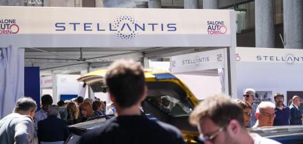 Turin, Italy - September 13, 2024: Open-air stand of Stellantis, one of the world's leading car manufacturers, at the Turin Motor Show