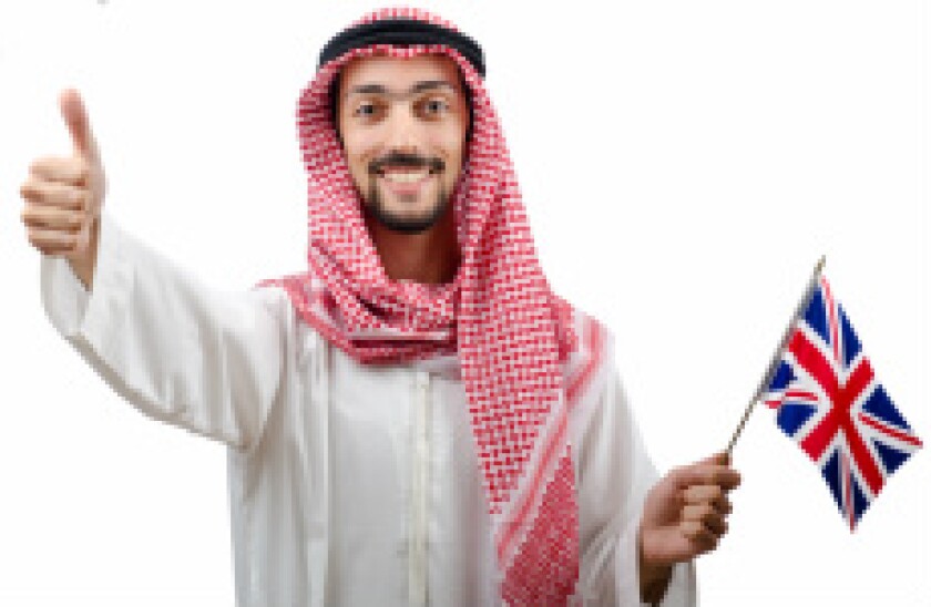 arab man with uk flag px230