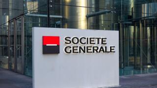 FEBRUARY 2022 - LA DEFENSE - FRANCE: view on the Societe Generale signboard