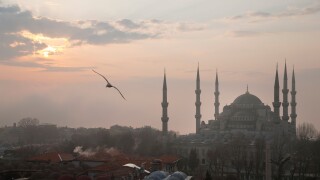 Aerial view of Istanbul at dawn