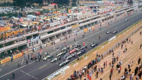 Starting grid for the 1967 French Grand Prix at the Bugatti circuit Le Mans. Won by Jack Brabham in the Brabham-Repco BT24
