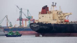 March 13, 2026: Tuzla, Turkey: Massive container and cargo ships docked at the piers or positioned in dry docks within the Tuzla Shipyards Zone showcase the region's intense industrial activity. As the Strait of Hormuz remains effectively closed due to on