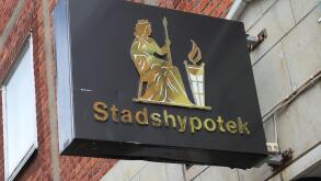 Eskilstuna, Sweden - August 11, 2021: The Stadshypotek bank logo, a brand of the Handelsbanken group..