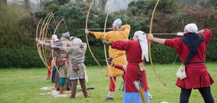 Archers in a Historic battle reenactment