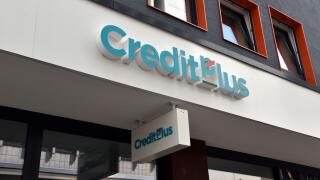 Cologne, Germany. 26th July, 2020. Logo, lettering on a branch of Creditplus Bank, belongs to the Credit Agricole Group via the French consumer finance group CA Consumer Finance Credit: Horst Galuschka/dpa/Alamy Live News