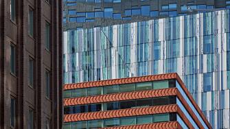 Modern architecture in the Zuidas business and financial district, Amsterdam.