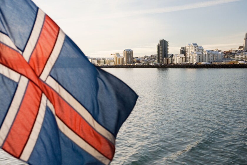 Iceland flag reykjavik