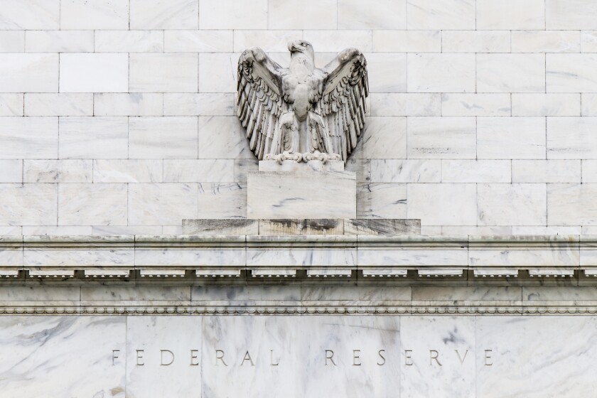 The Eagle of Federal Reserve building in Washington DC taken May