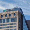 Rotterdam, Netherlands - August 2022: Exterior view of the office building of ABN AMRO in the city centre