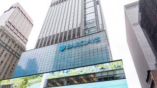 New York, NY, USA - August 17, 2022: Barclays sign on its office building in New York, NY, USA on August 17, 2022.