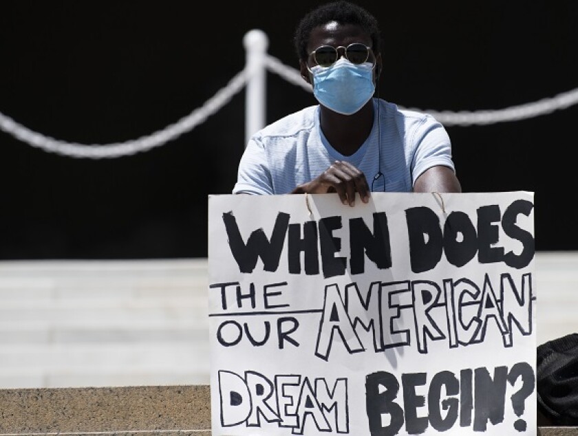 American dream black protestor George Floyd from PA 2Jun20 575