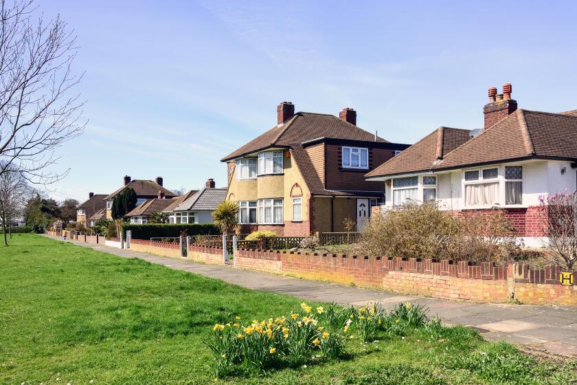 Houses on Staines Road, Bedfont, London Borough of Hounslow, Greater London, England, United Kingdom