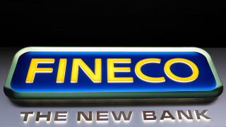 The Fineco bank logo is seen in downtown Rome, Italy, March 16, 2016. REUTERS/Max Rossi
