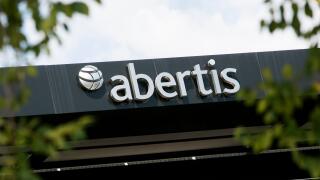 A logo sign outside of the headquarters of Abertis Infraestructuras in Barcelona, Spain on August 24, 2017.