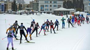 Participant in the 50th Engadine Ski Marathon, St. Moritz, Switzerland