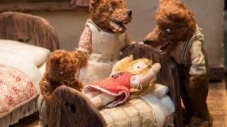 A miniature Goldilocks and the Three Bears set on display at the Miniatura - Dolls' House and Miniatures show at the National Exhibition Centre in Birmingham.