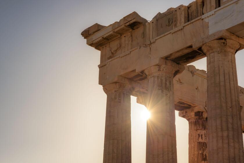 Parthenon Temple at sunrise Closeup , Acropolis of Athens, Greece.