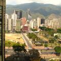 Caracas skyline view from Central Park complex with Avila mountain