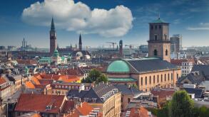 Copenhagen. Image of Copenhagen skyline during sunny day.