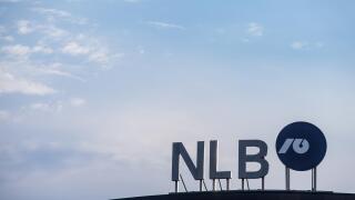 BELGRADE, SERBIA - AUGUST 1, 2018: NLB Bank Group logo on their main office for Serbia. NLB Group, formerly Ljubljanska Banka, is a Slovenian bank & f