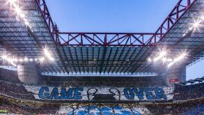 Fans of Inter make a tifo during the Italian championship Serie A football match between FC Internazionale and Juventus FC on April 27, 2019 at Giuseppe Meazza stadium in Milan, Italy - Photo Morgese - Rossini / DPPI