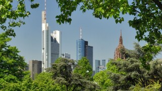 Frankfurt skyline banks green from Adobe 20Apr20 575x375