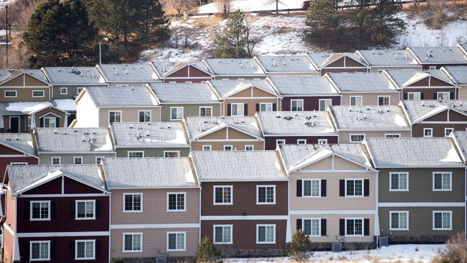 Multi-family apartments, townhomes, and condominium developments in the Briargate development in northern Colorado Springs, Colorado