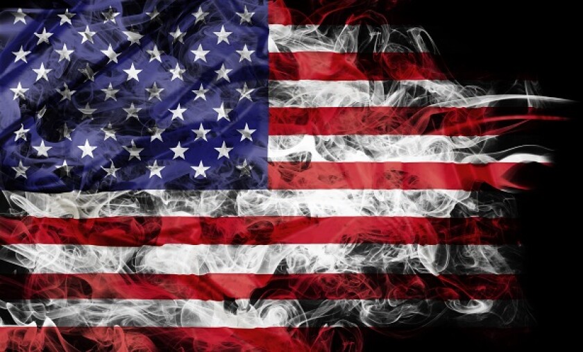 smoke flag of United States