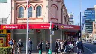Branch of Bendigo bank in Parramatta city centre,Western Sydney,Australia