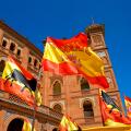 Spanish flags in las Ventas bullring in Madrid