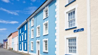 coloured houses Aberaeron Mid Wales Ceredigion coast UK GB EU Europe