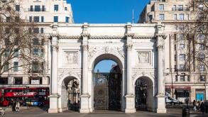 Marble Arch on a sunny winter day in London, England