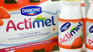 Actimel probiotic yogurt drink produced by French company Danone