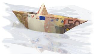 paper boat with 50 euro