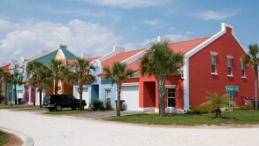 Colorful housing Pensacola northwest Florida USA