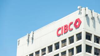A building sign of CIBC seen in a sunny day. CIBC, stands for the Canadian Imperial Bank of Commerce, which is one of Canada's largest banks