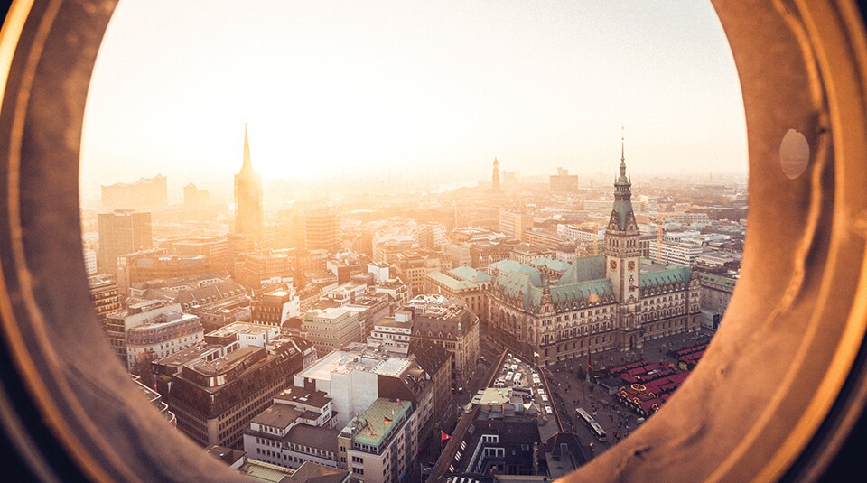 Aerial View Of City Buildings Against Sky