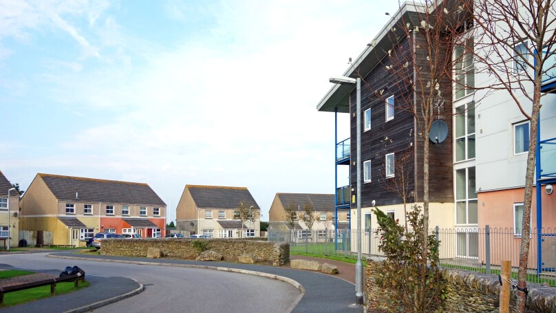 Social housing in Camborne, Cornwall, UK