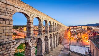 Segovia, Spain at the ancient Roman aqueduct.