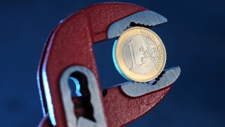 1 Euro coin in an adjustable wrench