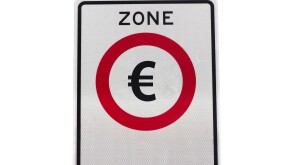 Entry to the Euro zone road sign