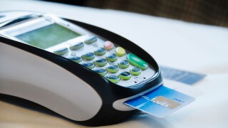 Close up of credit cards reader